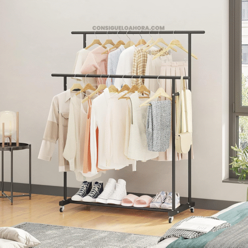 5 Perchero Doble Organizador De Ropa, bolsos y Zapatos