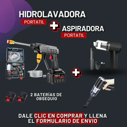 4_3 🔫 Combo Hidrolavadora + Aspiradora Portátil
